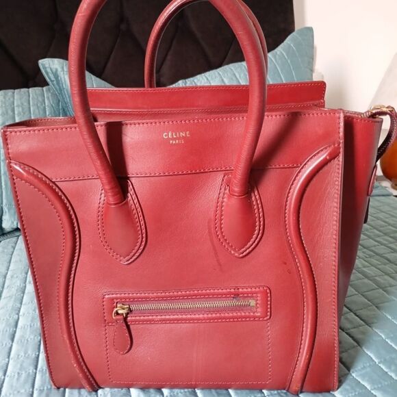 CELINE 
Smooth Calfskin Micro Luggage Red - Picture 2 of 8